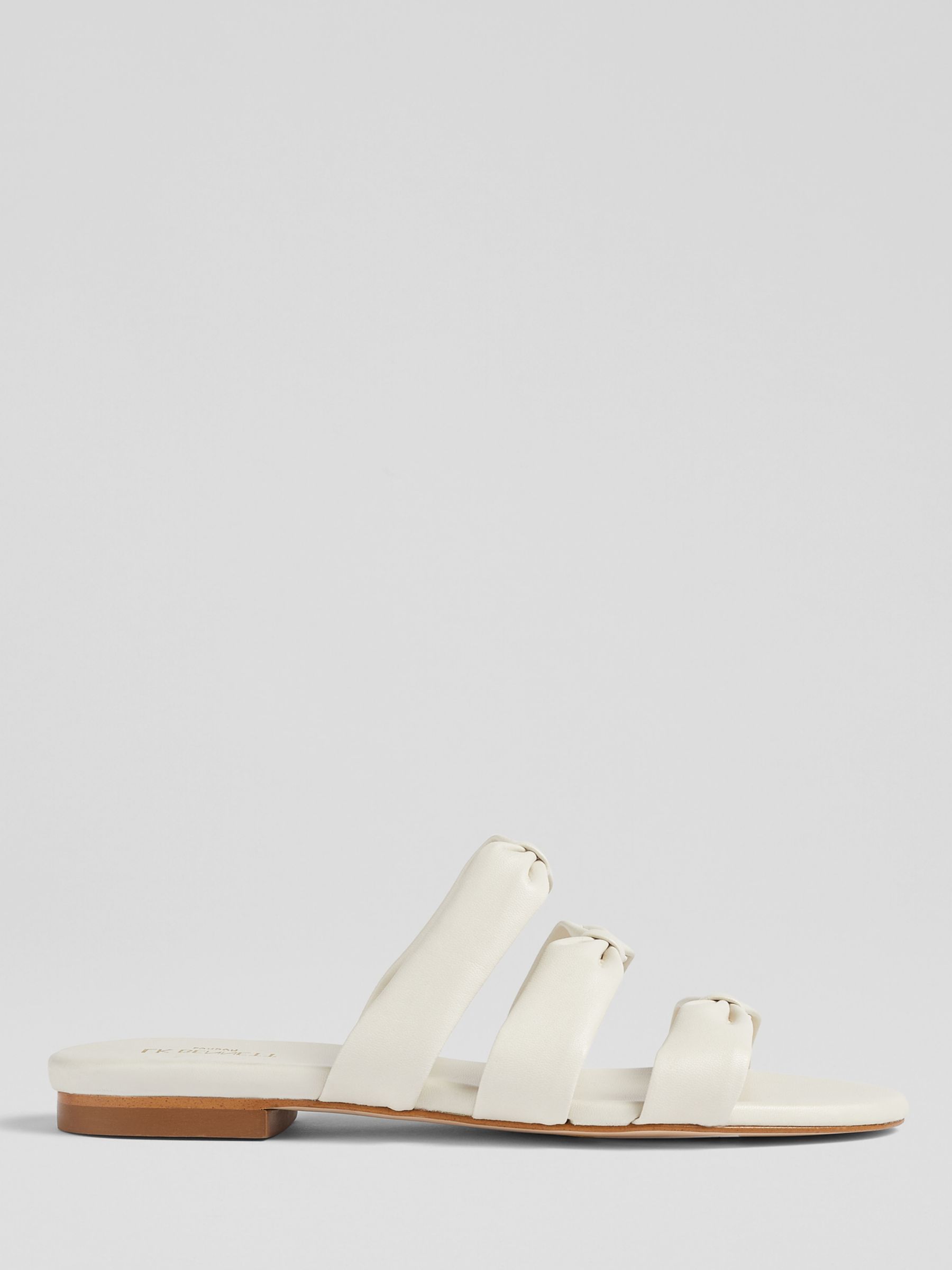 L.K.Bennett Jayla Triple Strap Flat Sandals, Cream, 2