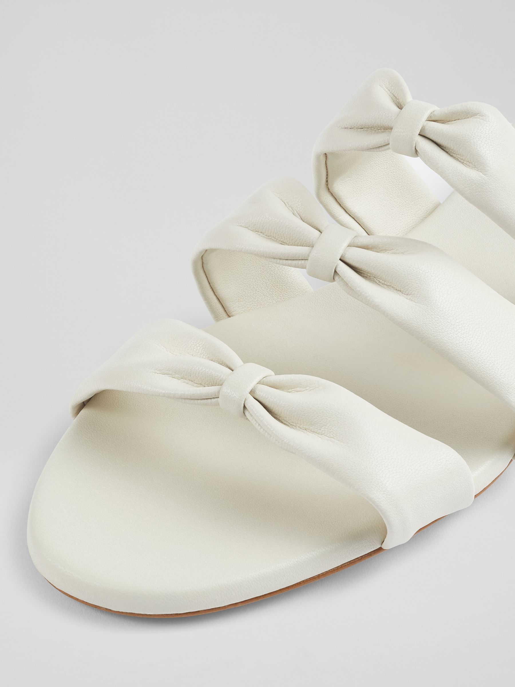L.K.Bennett Jayla Triple Strap Flat Sandals, Cream, 2