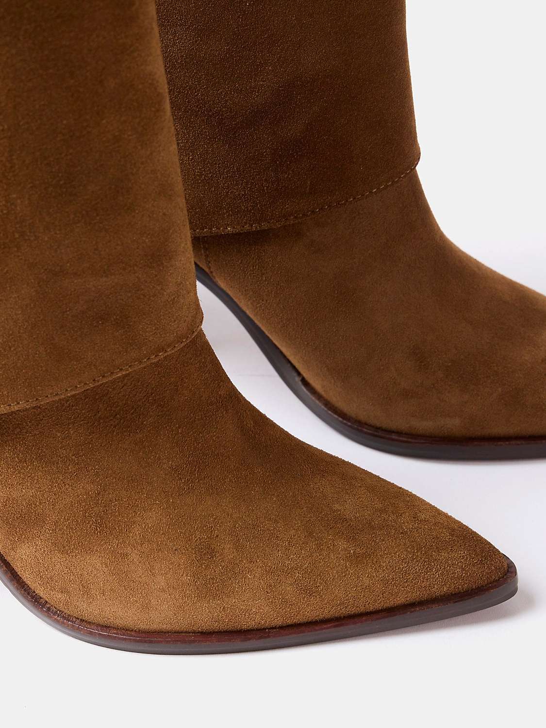 Buy Mint Velvet Suede Fold Over Boots, Tan Online at johnlewis.com
