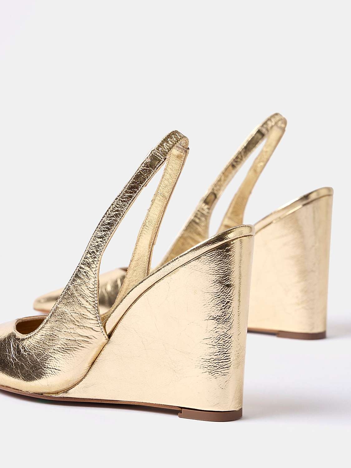Buy Mint Velvet Metallic Leather Pointed Toe Wedge Slingback Shoes Online at johnlewis.com