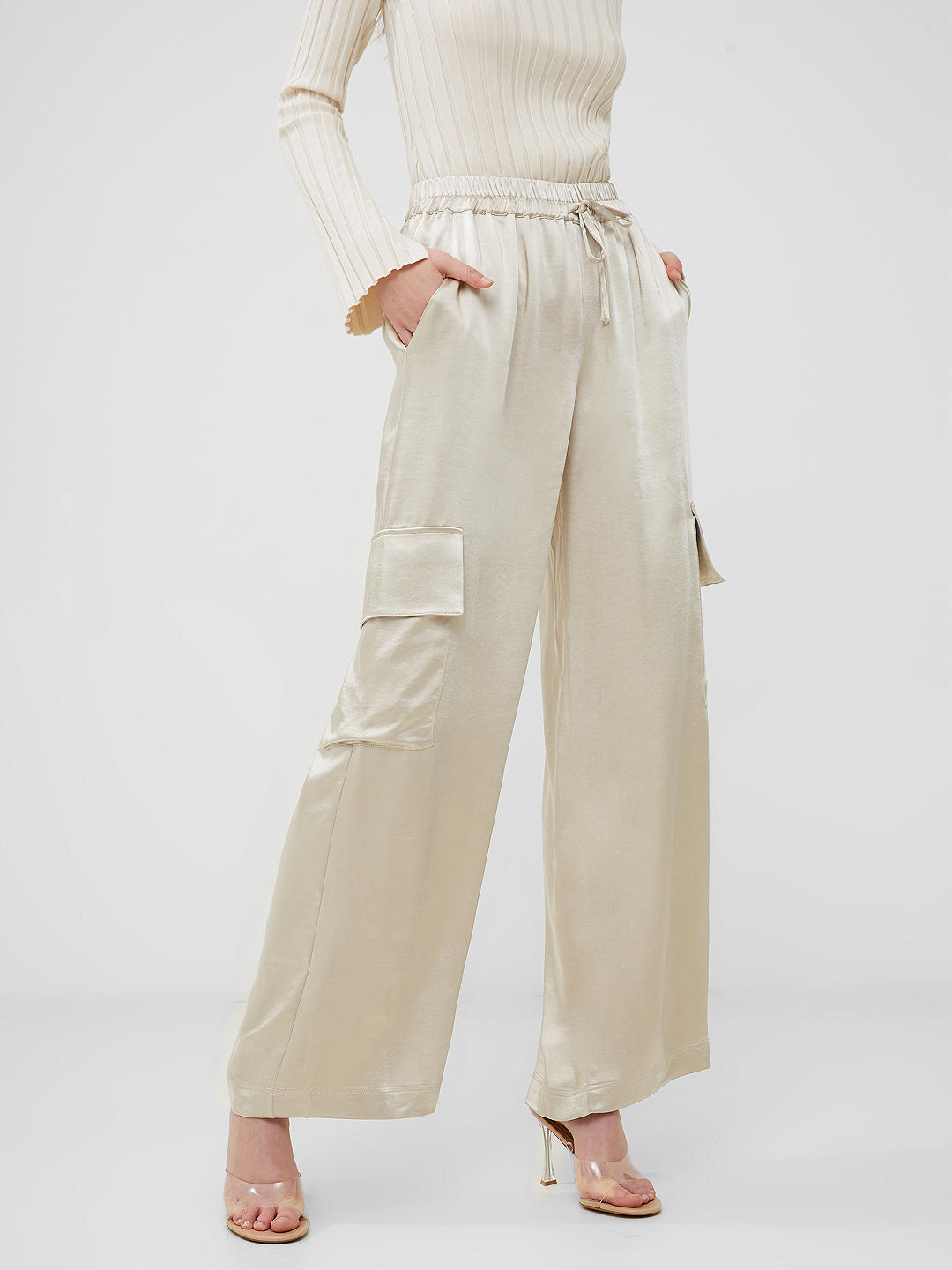 French Connection Chloetta Cargo Trousers, Silver Lining       