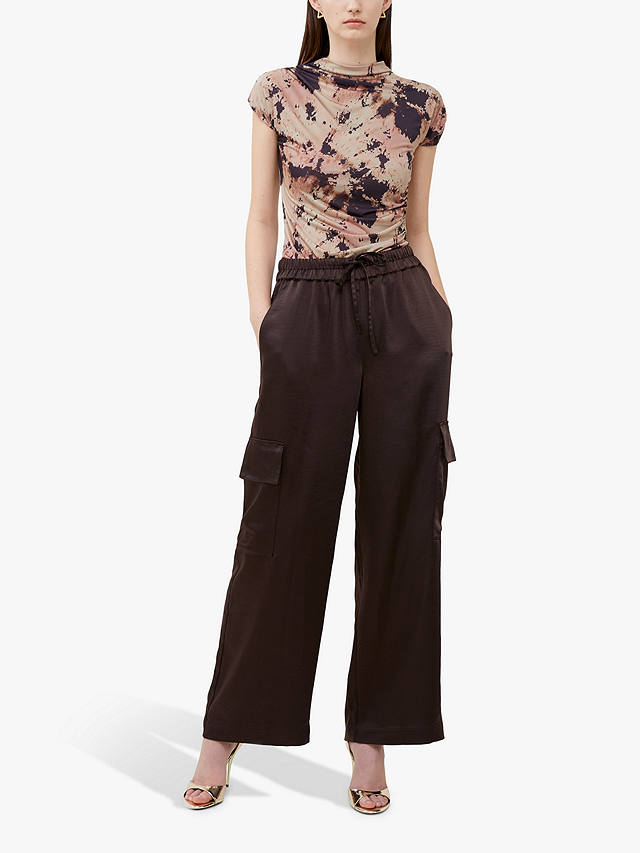 French Connection Chloetta Cargo Trousers, Chocolate Torte     