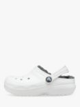 Crocs Kids' Classic Lined Clog, White/Grey