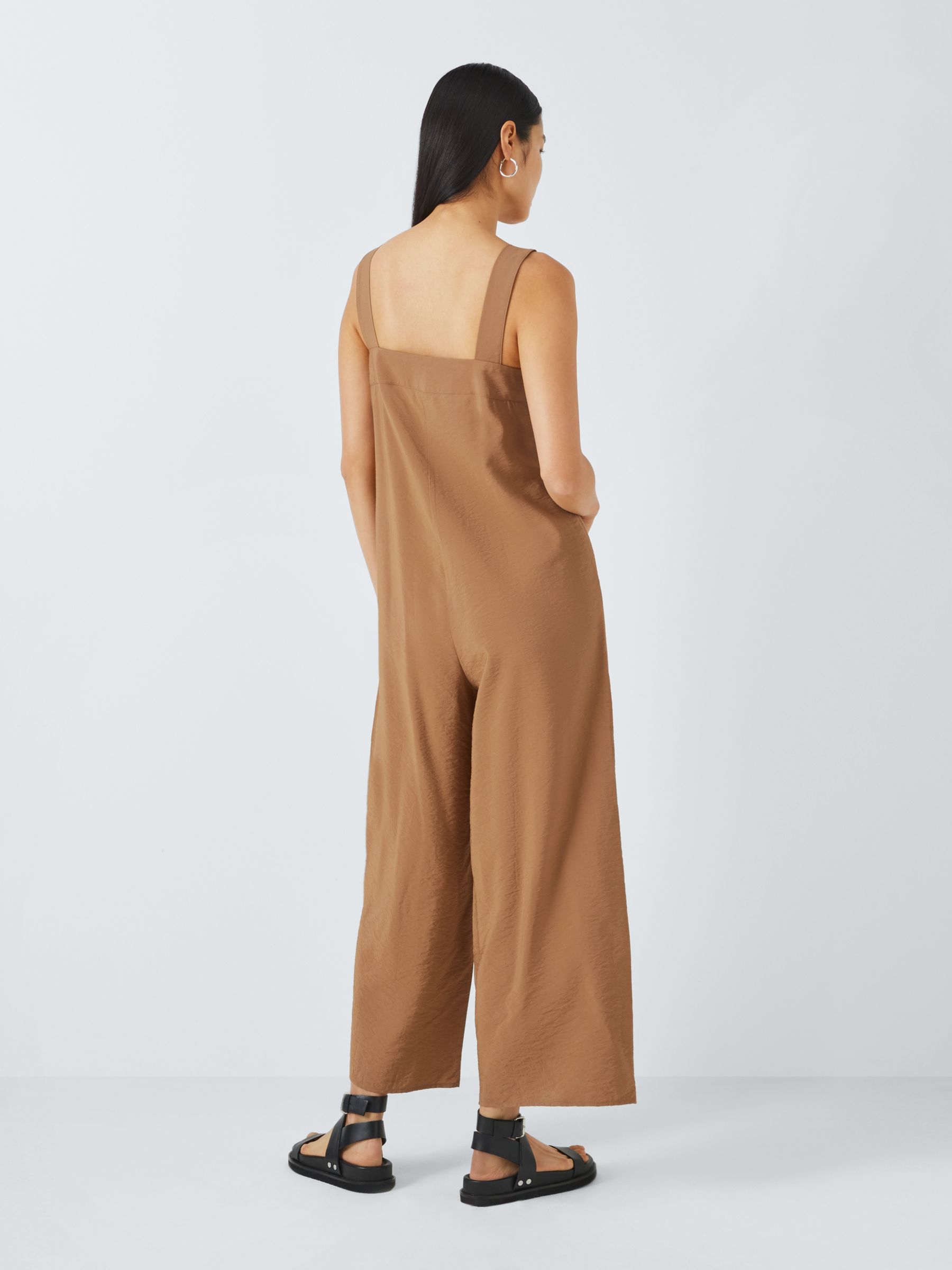 Buy John Lewis ANYDAY Woven Pinafore Jumpsuit, Tan Online at johnlewis.com