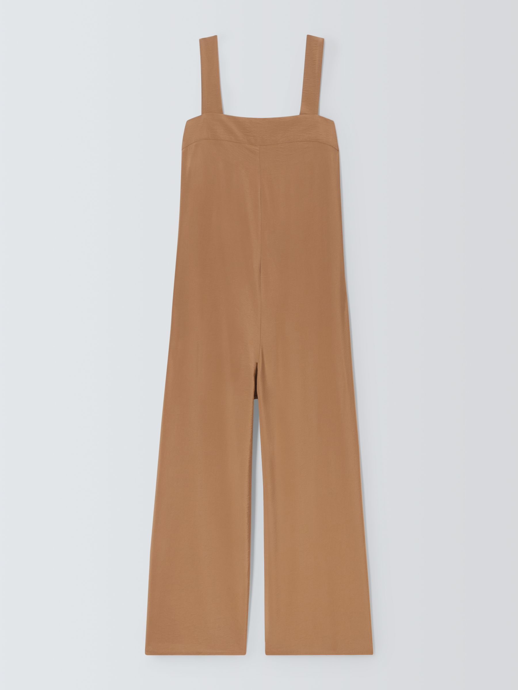 John Lewis ANYDAY Woven Pinafore Jumpsuit, Tan, 18