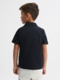 Reiss Kids' Caspa Cuban Short Sleeve Shirt, Navy