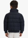 Reiss Kids' Mist Padded Faux Fur Lined Coat, Navy