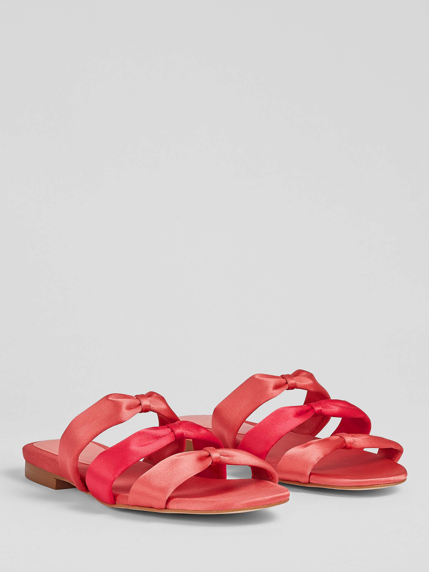 Buy L.K.Bennett Jayla Satin Triple Strap Flat Sandals, Pink Online at johnlewis.com
