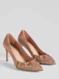 L.K.Bennett Florena Pleated Satin Court Shoes, Mocha