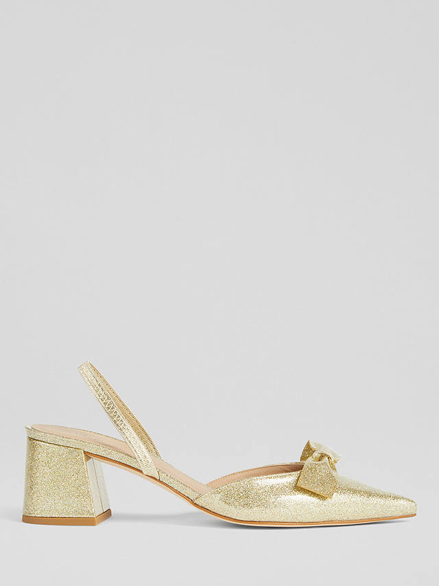 L.K.Bennett Cadence Glitter Court Shoes, Gold