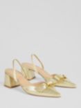 L.K.Bennett Cadence Glitter Court Shoes, Gold, Gold
