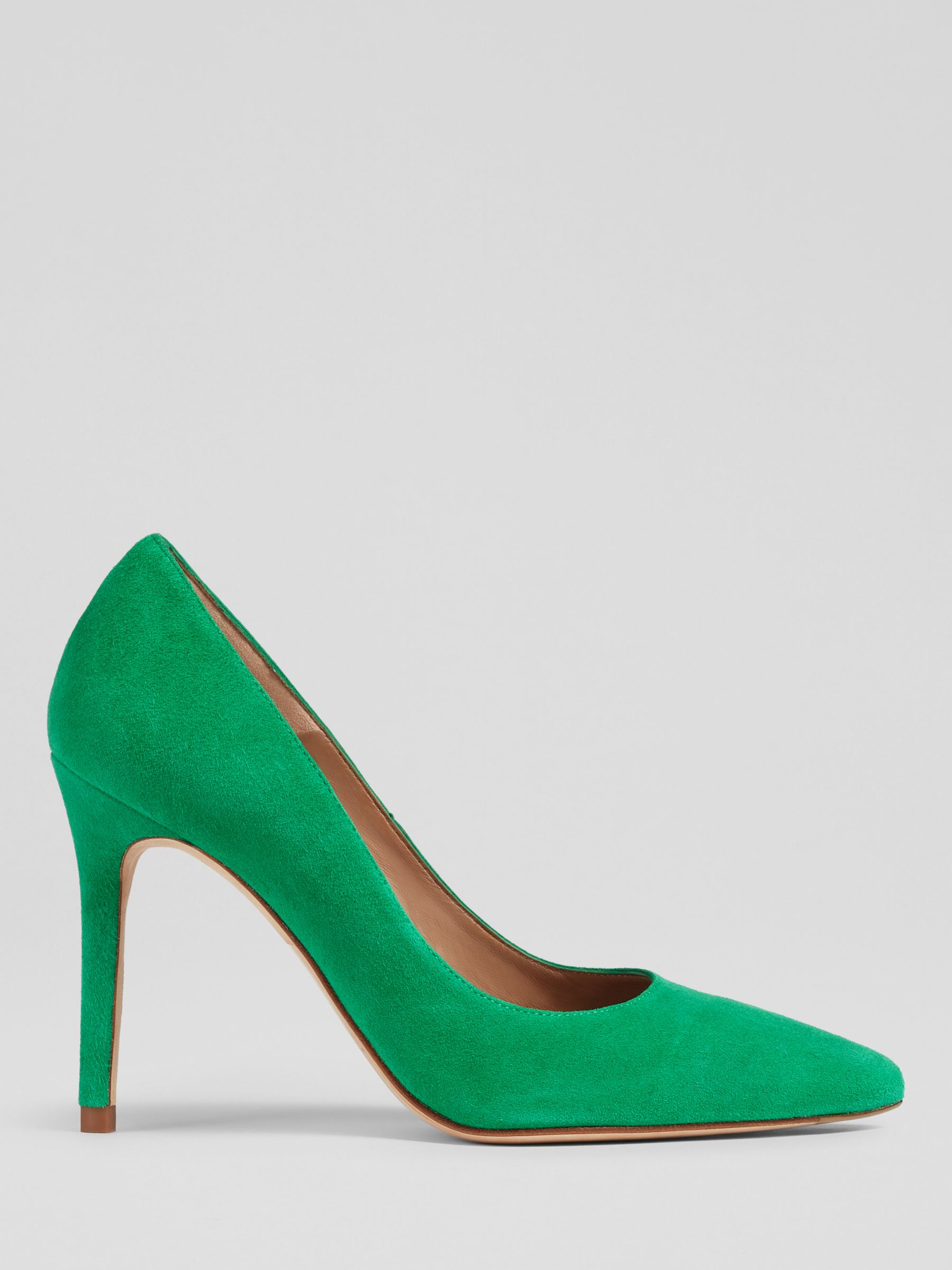 Buy L.K.Bennett Fern Suede Pointed Toe Court Shoes, Eden Green Online at johnlewis.com