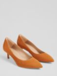 L.K.Bennett Audrey Suede Kitten Heel Court Shoes, Coral