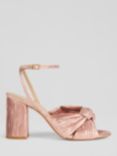 L.K.Bennett Eliana Metallic Crinkle Satin Sandals, Pink