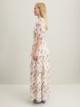 L.K.Bennett Royal Ascot Bouvier Tiered Silk Maxi Dress, Cream/Multi, Cream/Multi