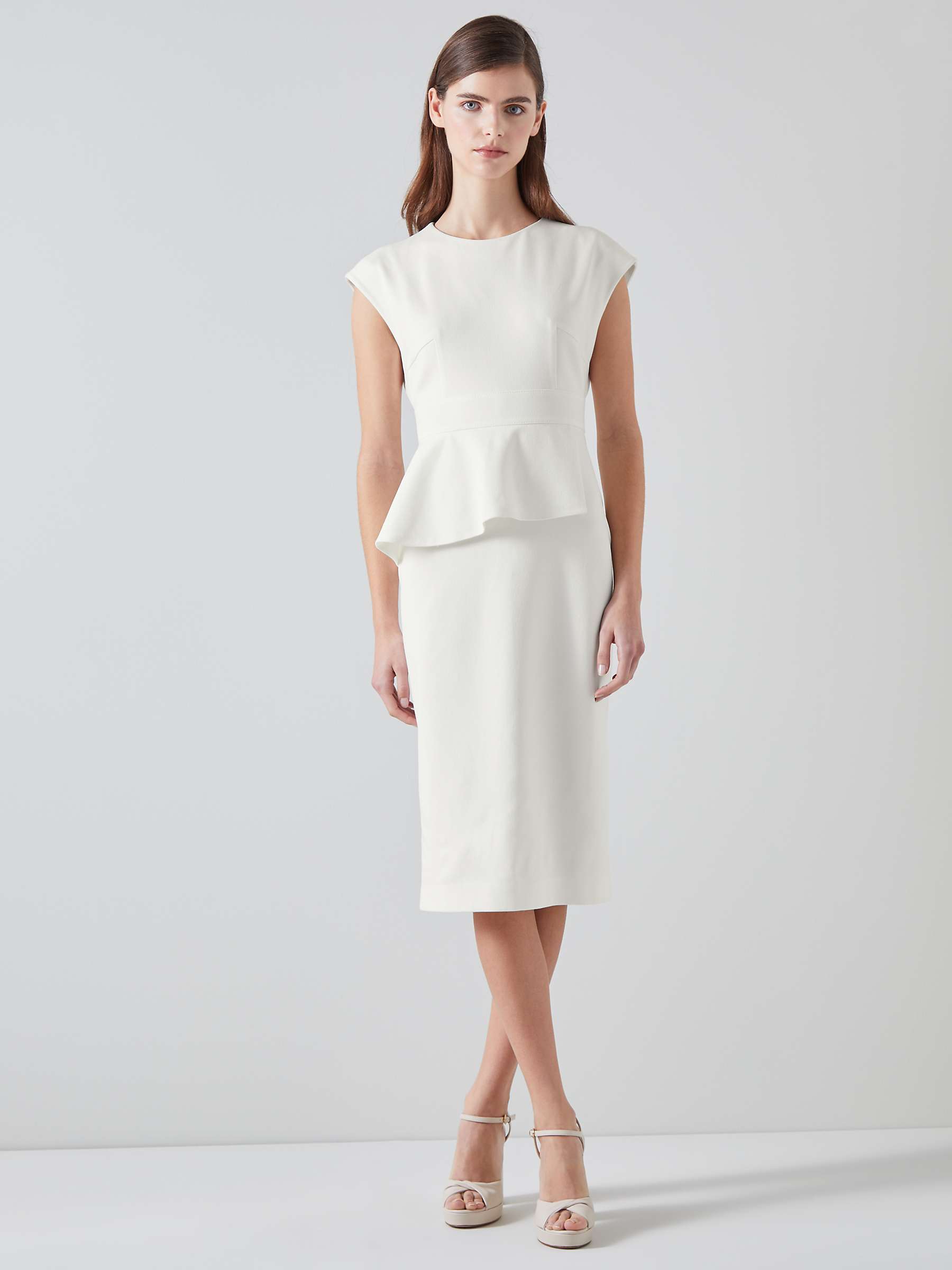 Buy L.K.Bennett Mia Peplum Shift Dress, Ivory Online at johnlewis.com