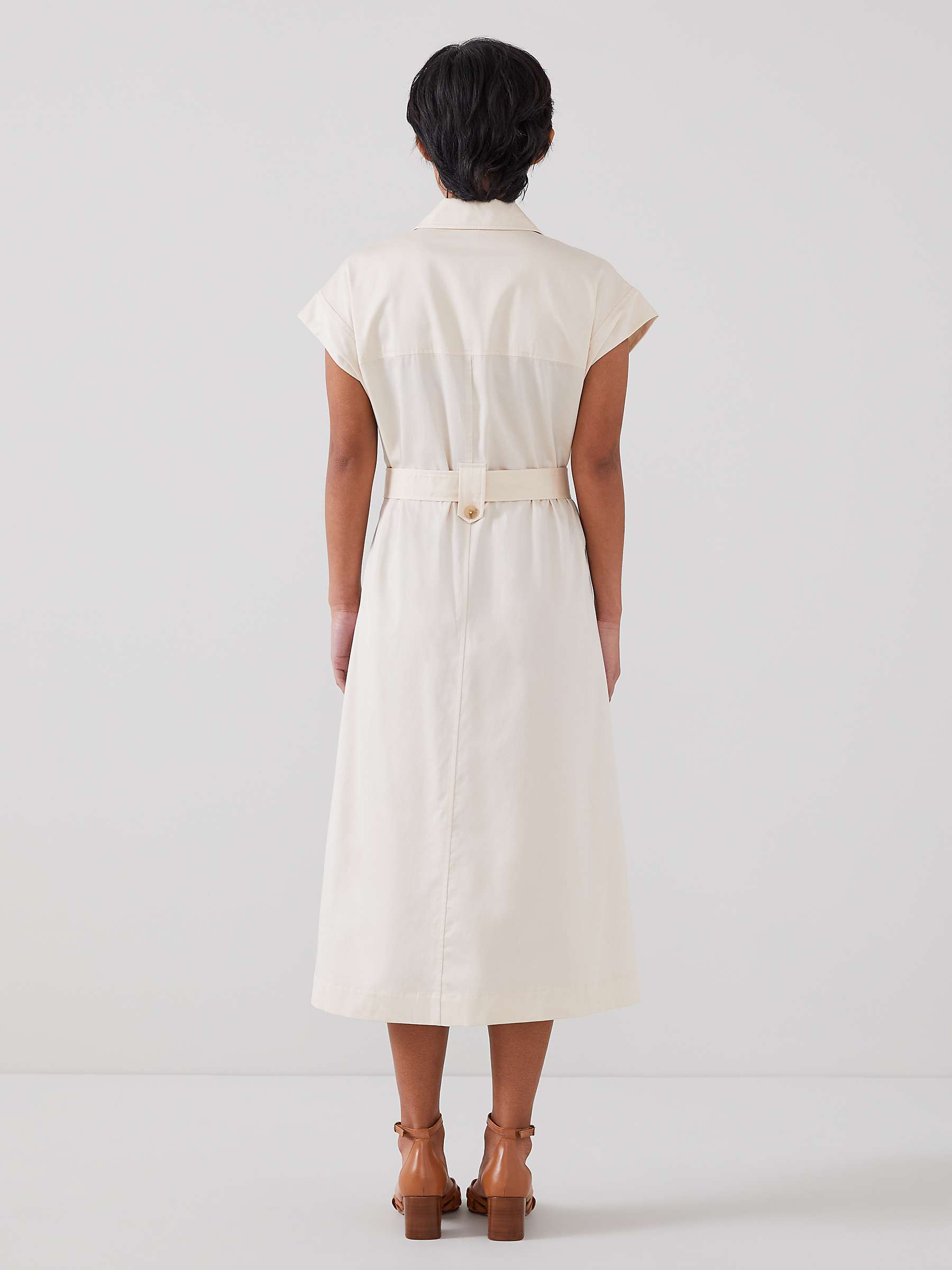 Buy L.K.Bennett Petite Ivy Cotton Safari Dress, Ecru Online at johnlewis.com