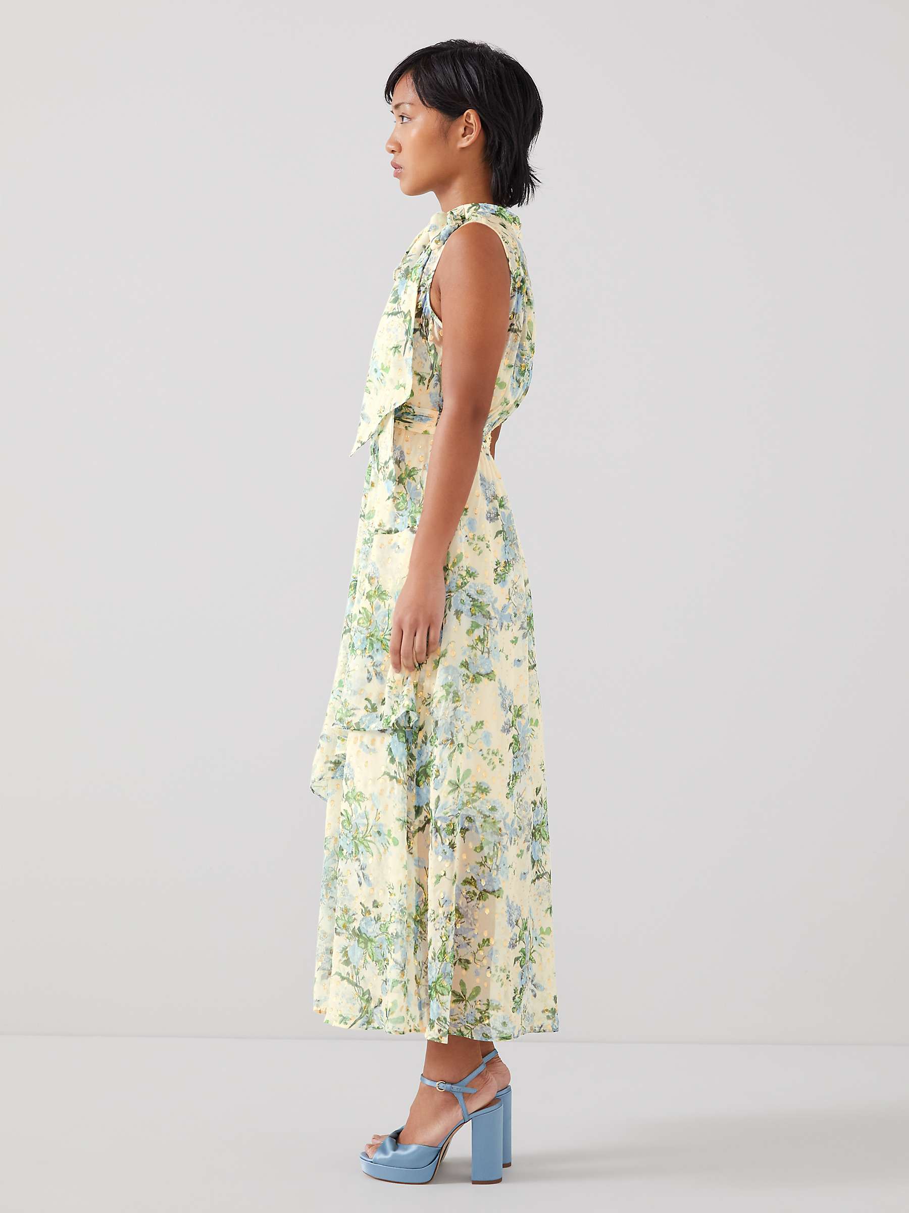 Buy L.K.Bennett Petite Robyn Silk Blend Tiered Maxi Dress, Cream/Multi Online at johnlewis.com
