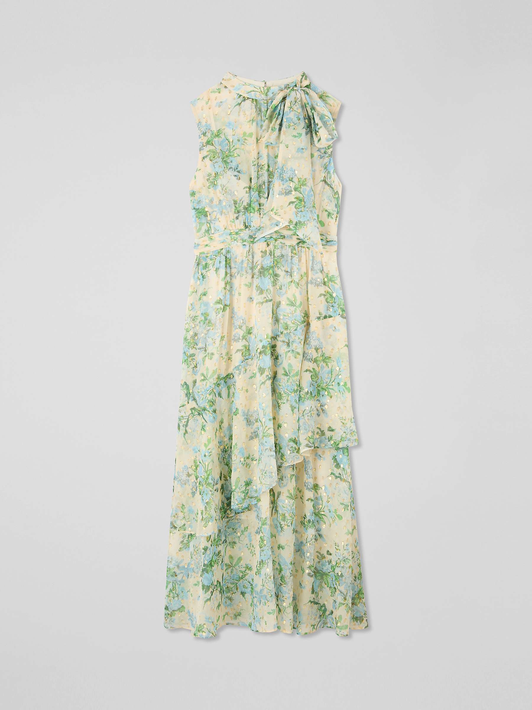 Buy L.K.Bennett Petite Robyn Silk Blend Tiered Maxi Dress, Cream/Multi Online at johnlewis.com