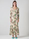 L.K.Bennett Deborah Floral Print Silk Blend Maxi Dress, Cream/Multi, Cream/Multi