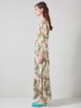 L.K.Bennett Deborah Floral Print Silk Blend Maxi Dress, Cream/Multi, Cream/Multi