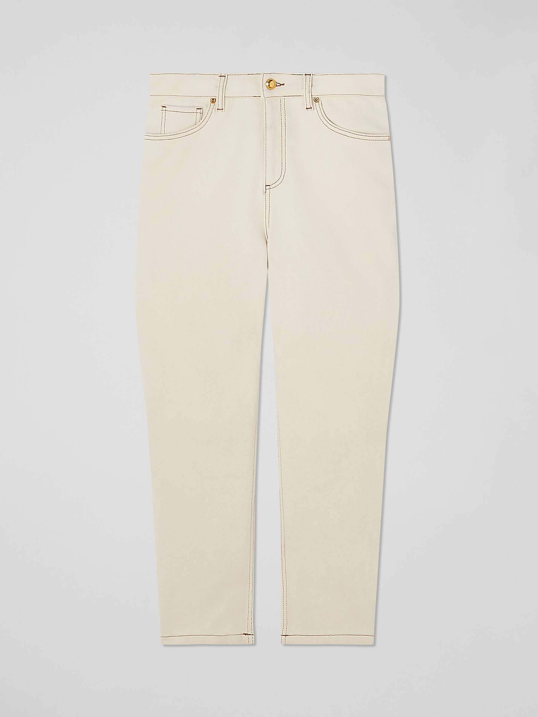 Buy L.K.Bennett Allie Cotton Blend Trousers, Ecru Online at johnlewis.com