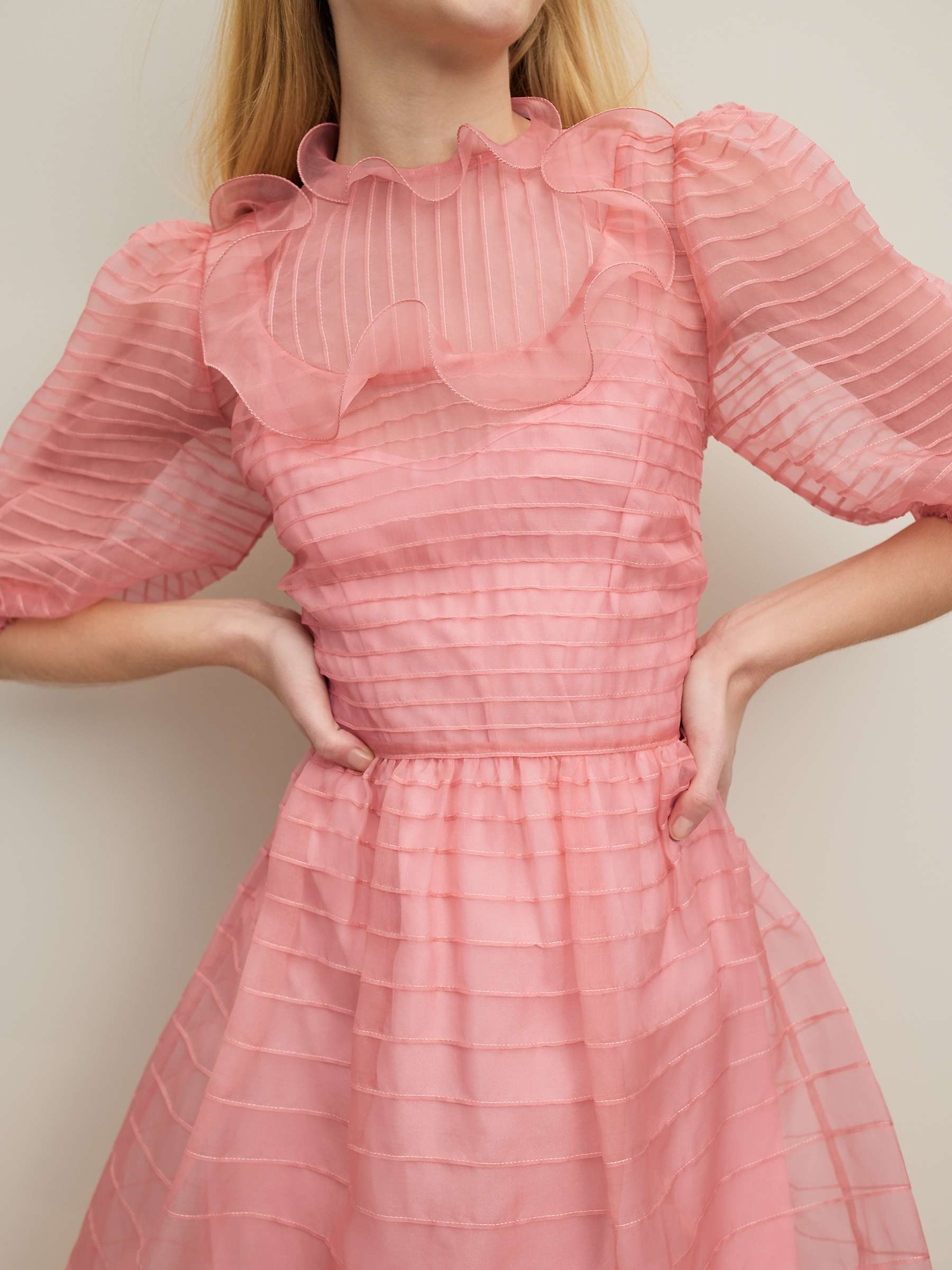 Buy L.K.Bennett Maddie Silk Organza Frill Detail Midi Dress Online at johnlewis.com