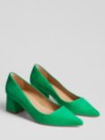 L.K.Bennett Sloane Block Heel Suede Court Shoes, Eden Green