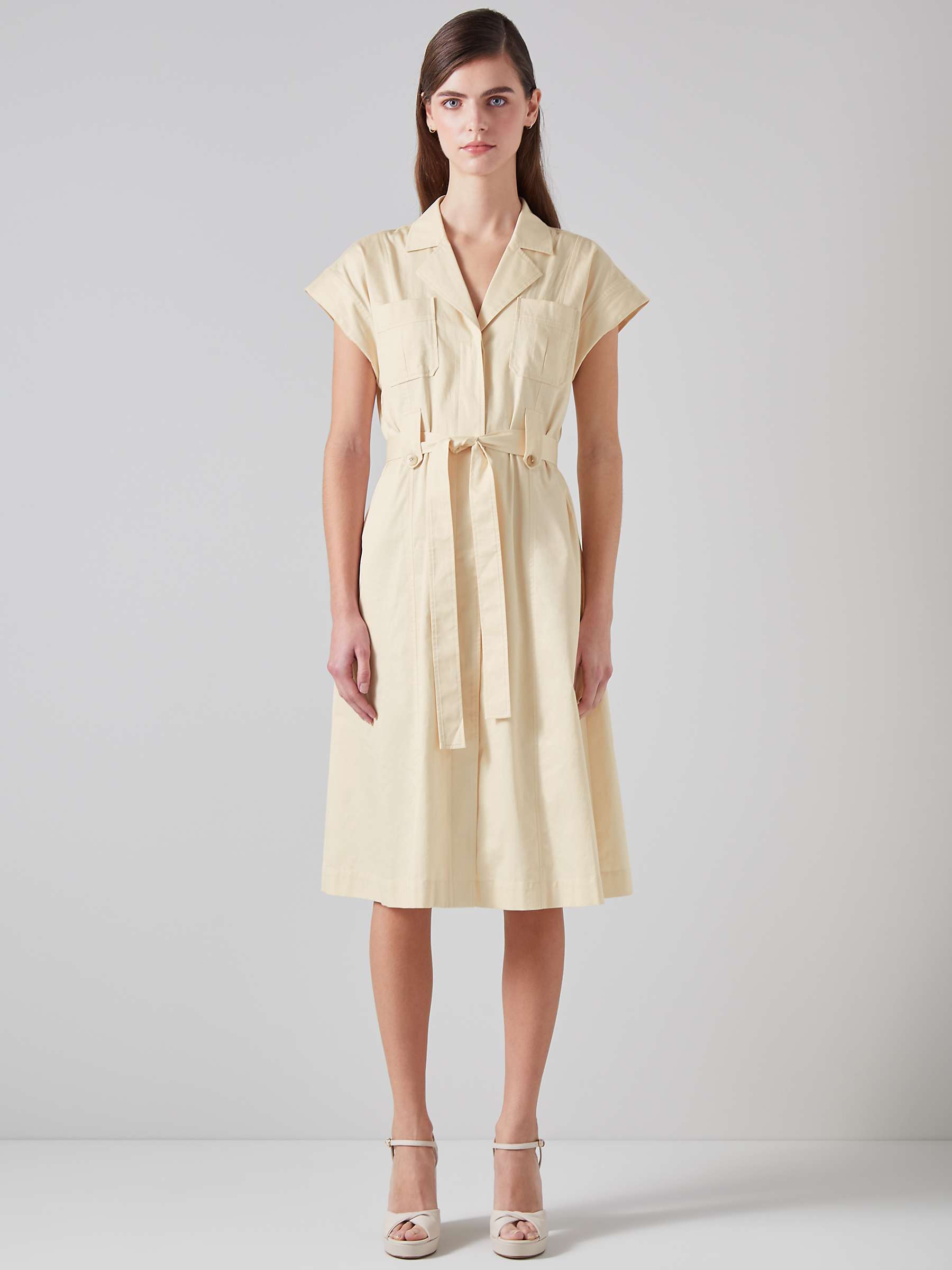 Buy L.K.Bennett Ivy Cotton Safari Dress, Ecru Online at johnlewis.com