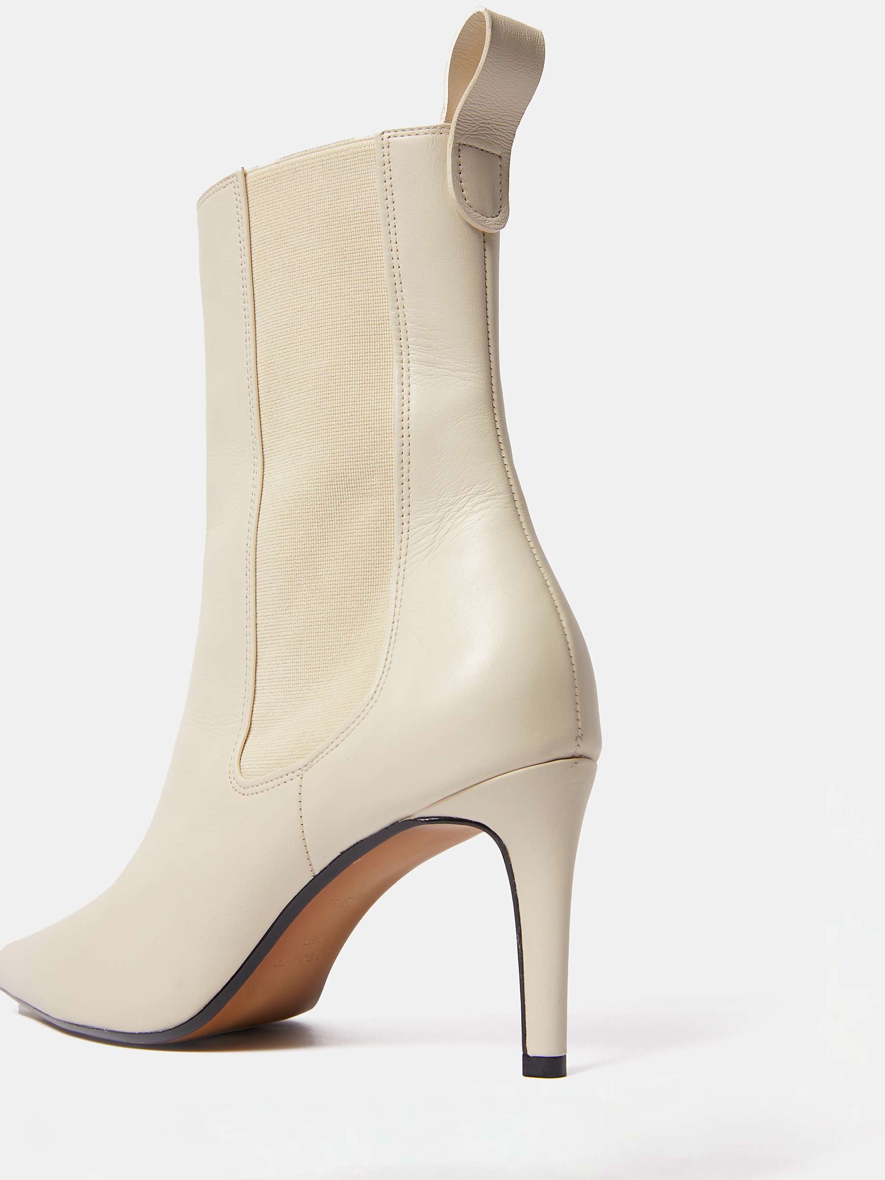 Buy Jigsaw Skelter Pull-On Leather Ankle Boots, Cream Online at johnlewis.com