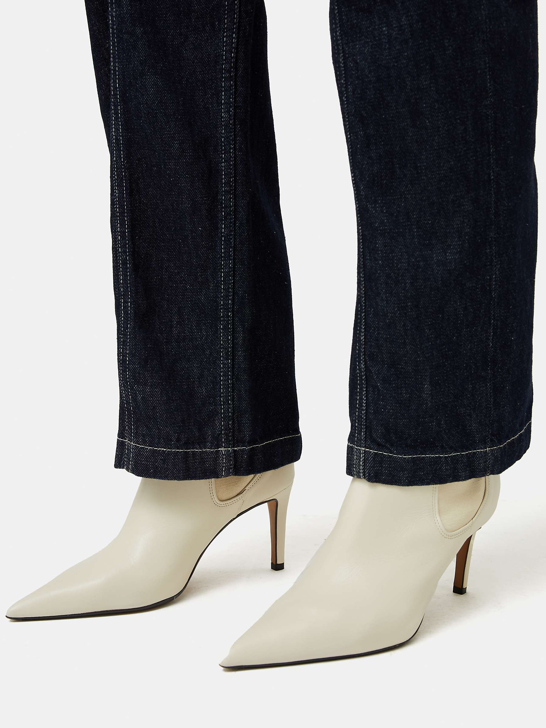 Buy Jigsaw Skelter Pull-On Leather Ankle Boots, Cream Online at johnlewis.com