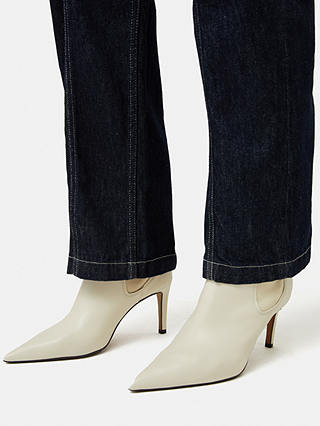 Jigsaw Skelter Pull-On Leather Ankle Boots, Cream