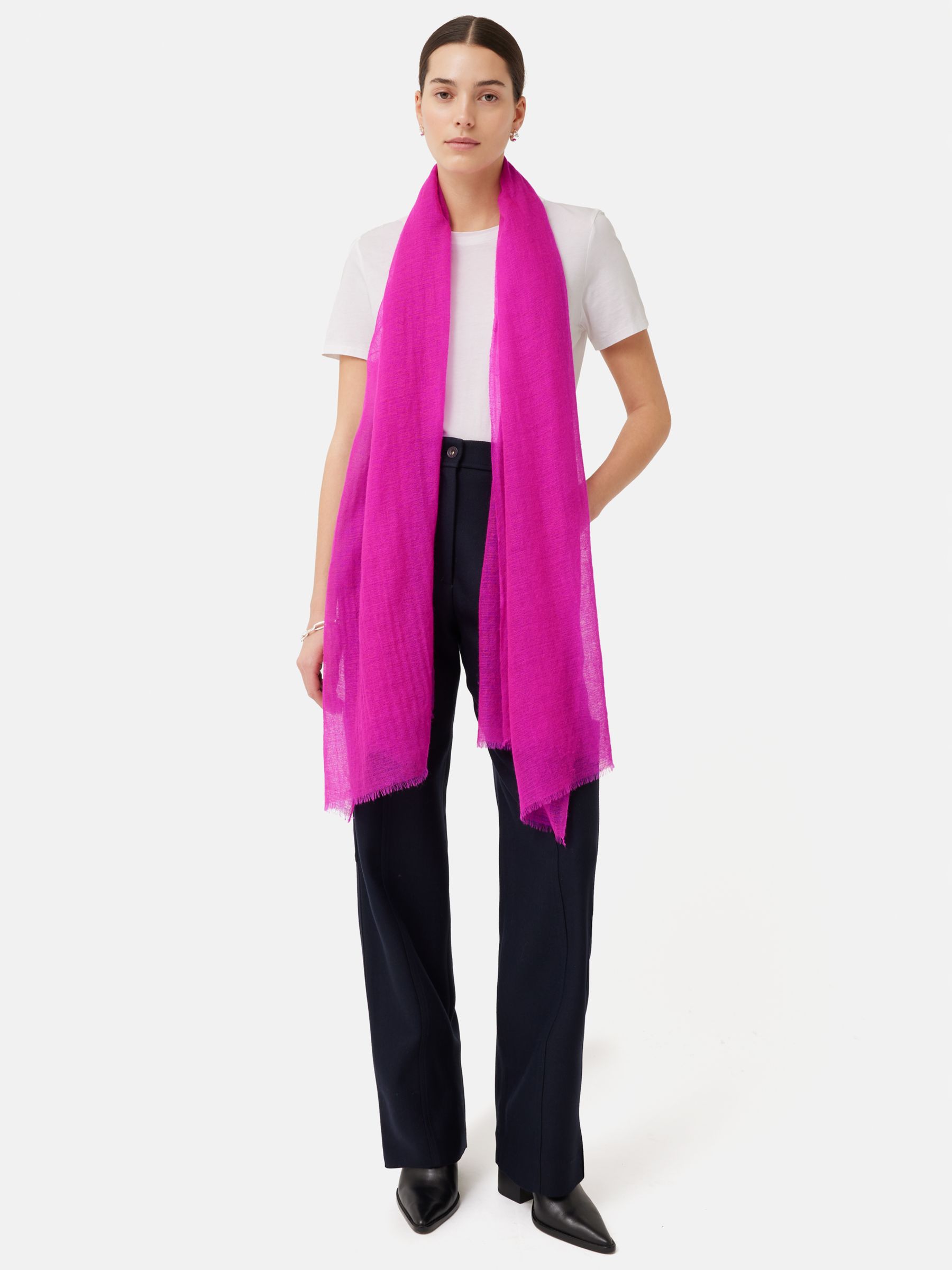 Light Pink Marl, Womens Essential Lambswool Scarf