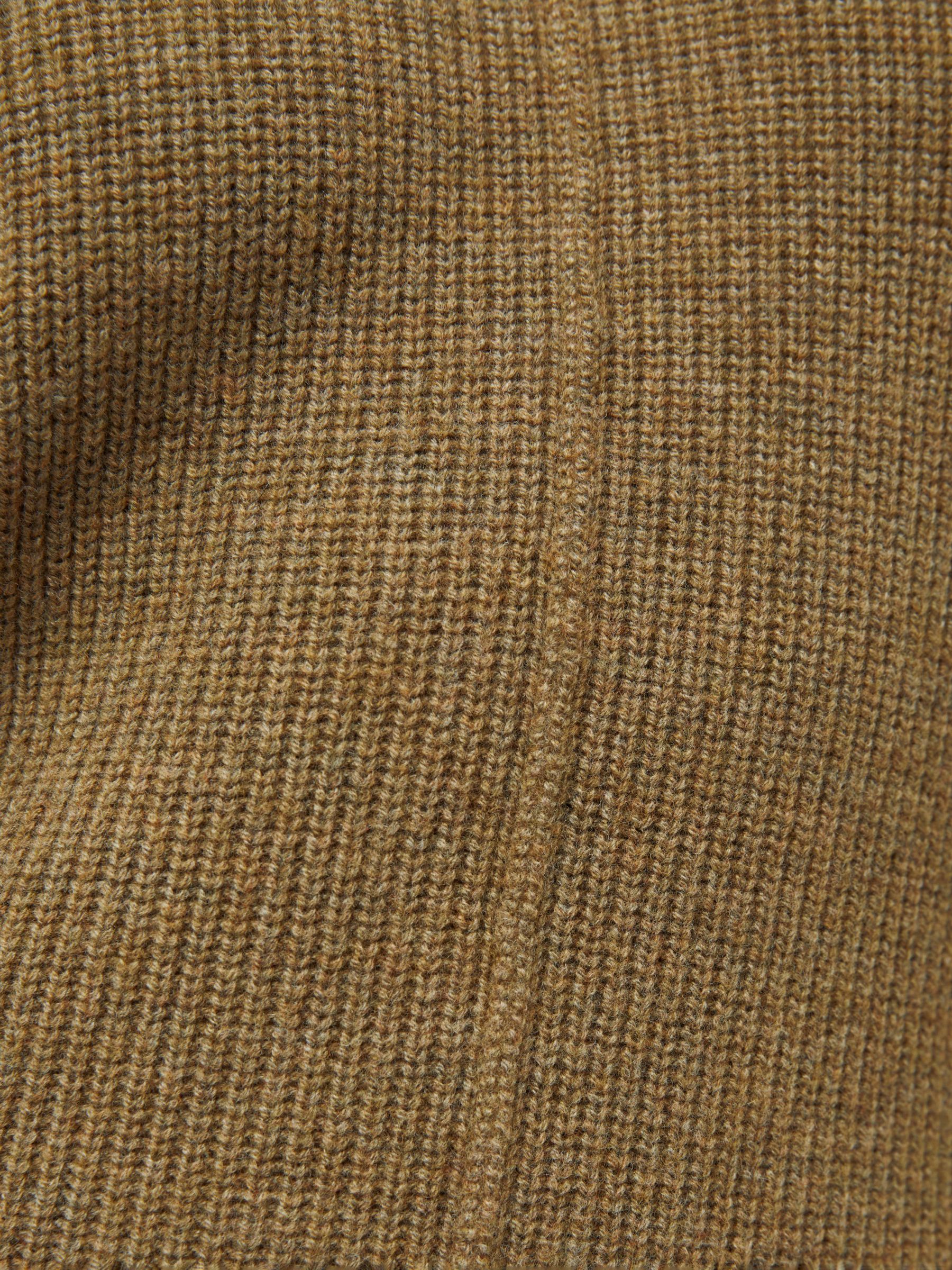 Jigsaw Merino Wool Blend Rib Knit Midi Dress, Khaki, XS