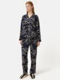 Jigsaw Oh La La Supersoft Pyjamas, Navy/Multi