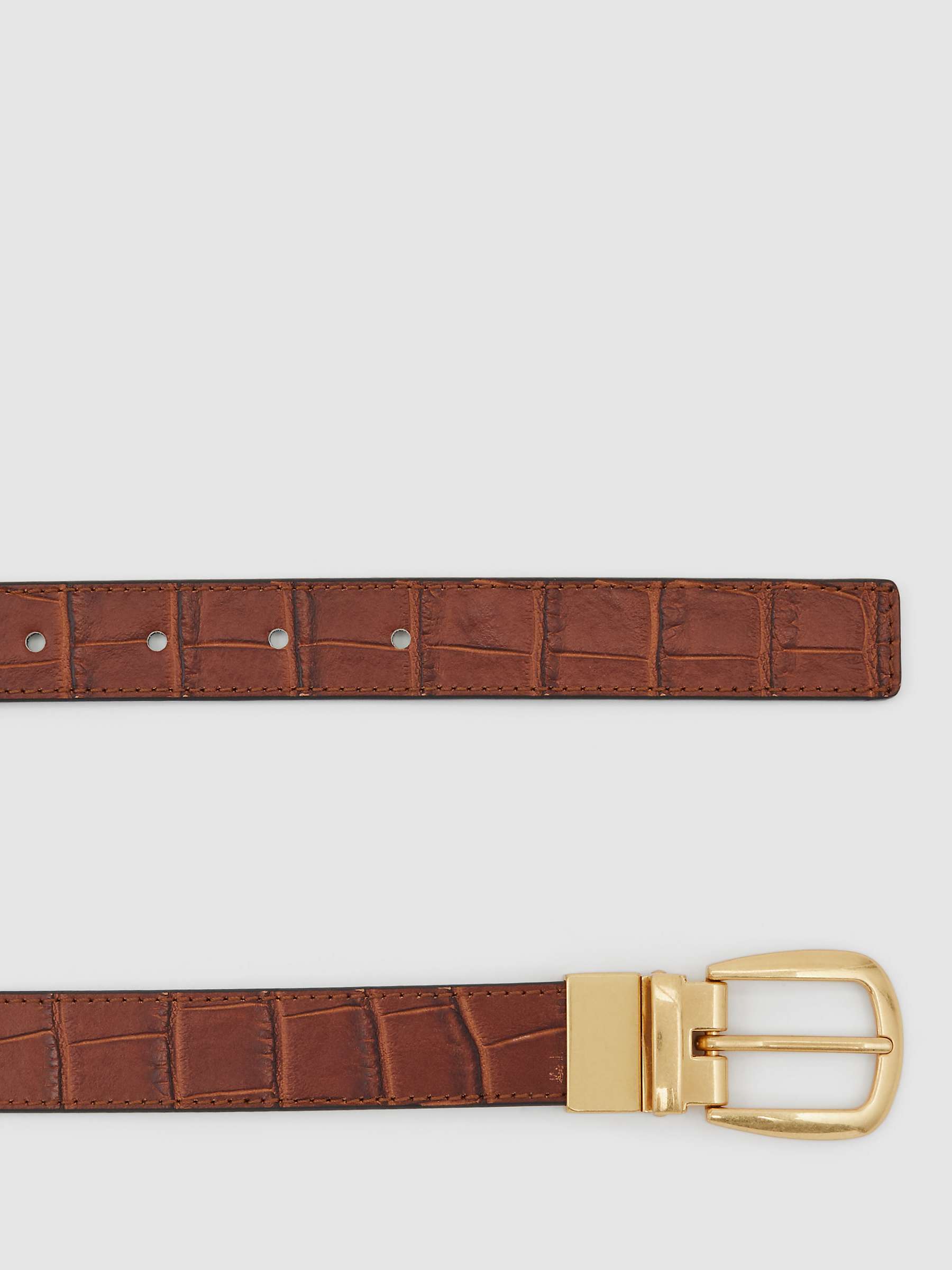 Buy Reiss Madison Reversible Leather Belt, White/Tan Online at johnlewis.com