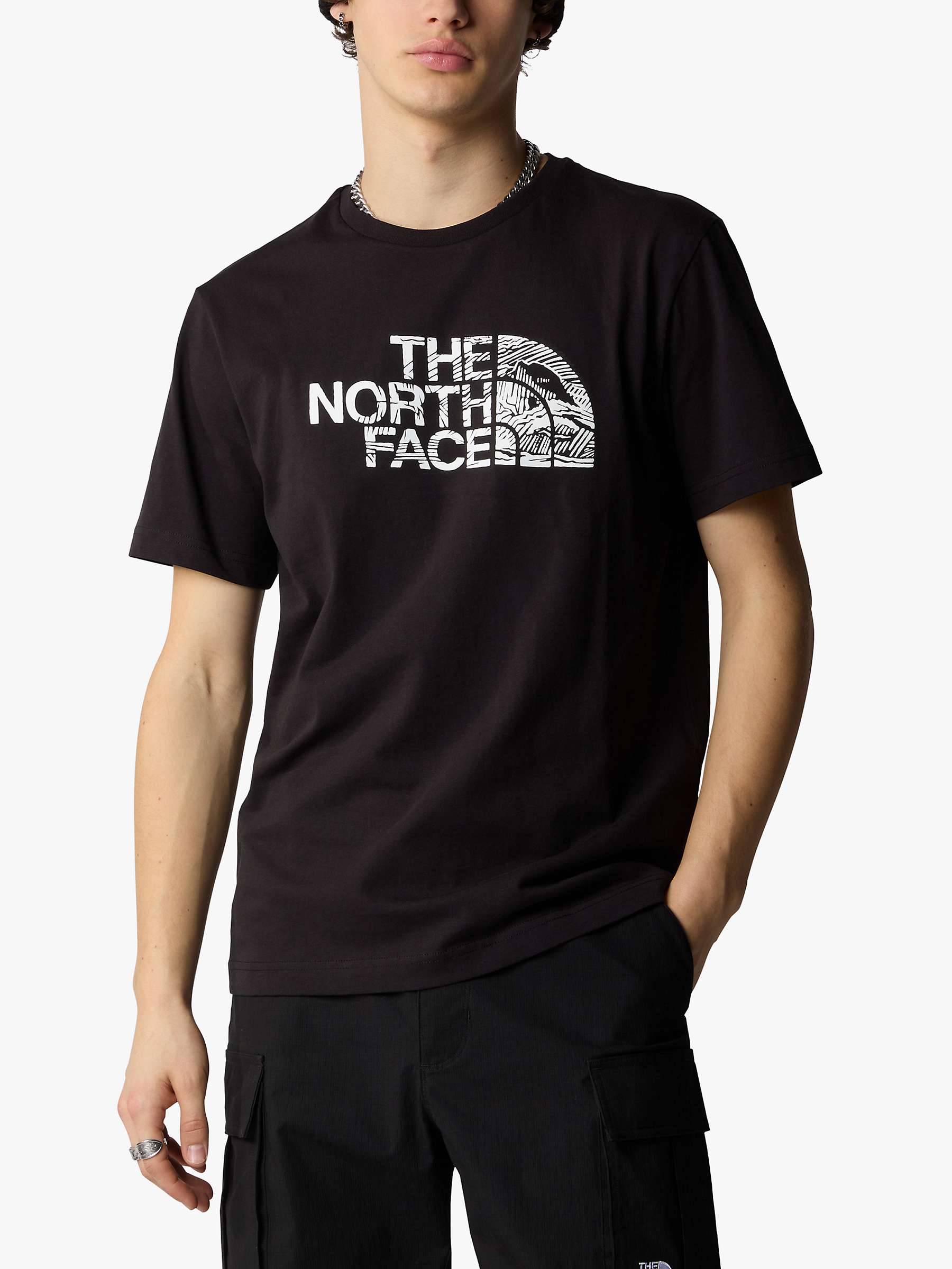 Buy The North Face Short Sleeve Wood Dome T-Shirt, Black Online at johnlewis.com