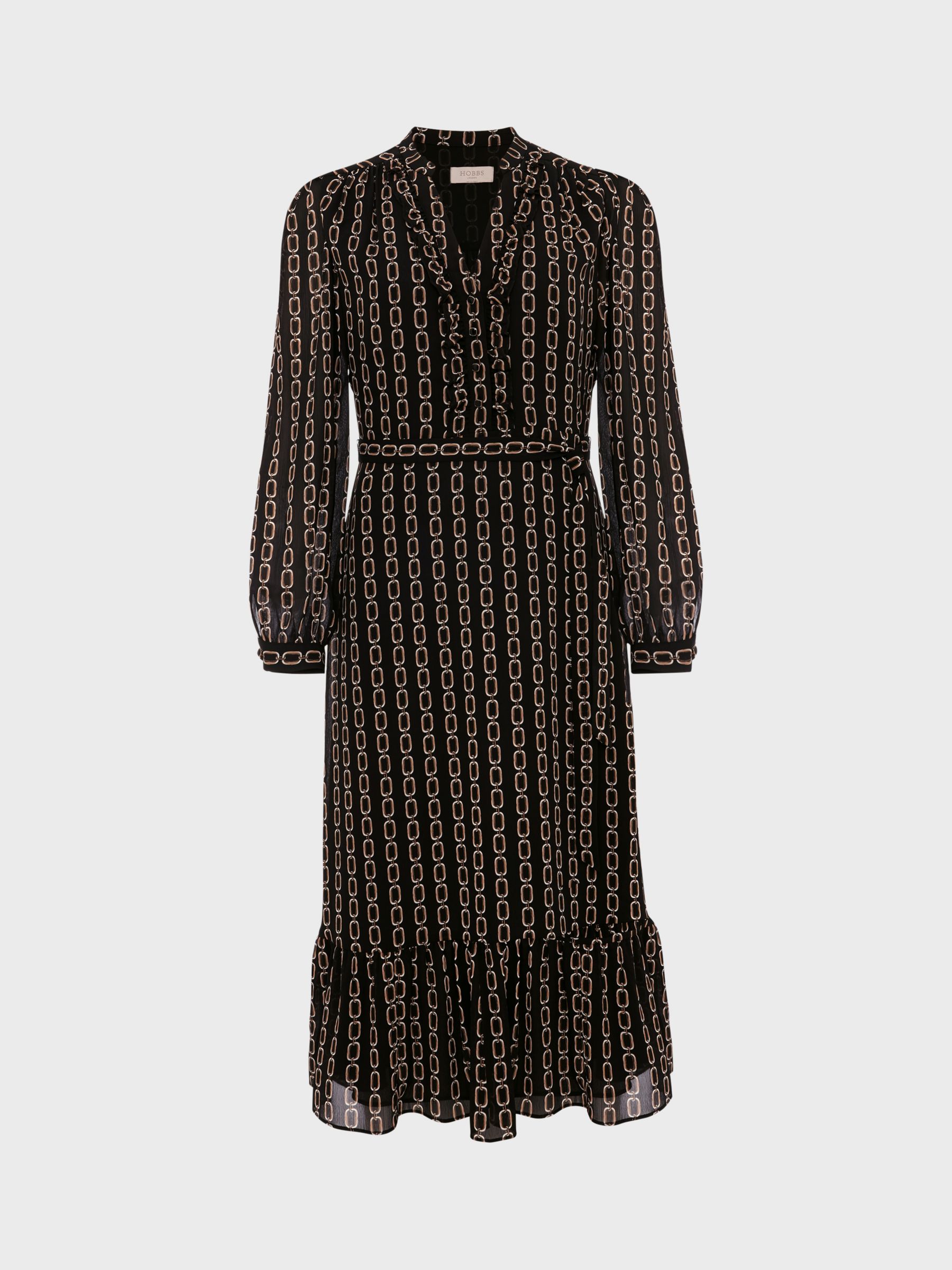 Buy Hobbs Petite Alexia Dress, Black Camel Online at johnlewis.com