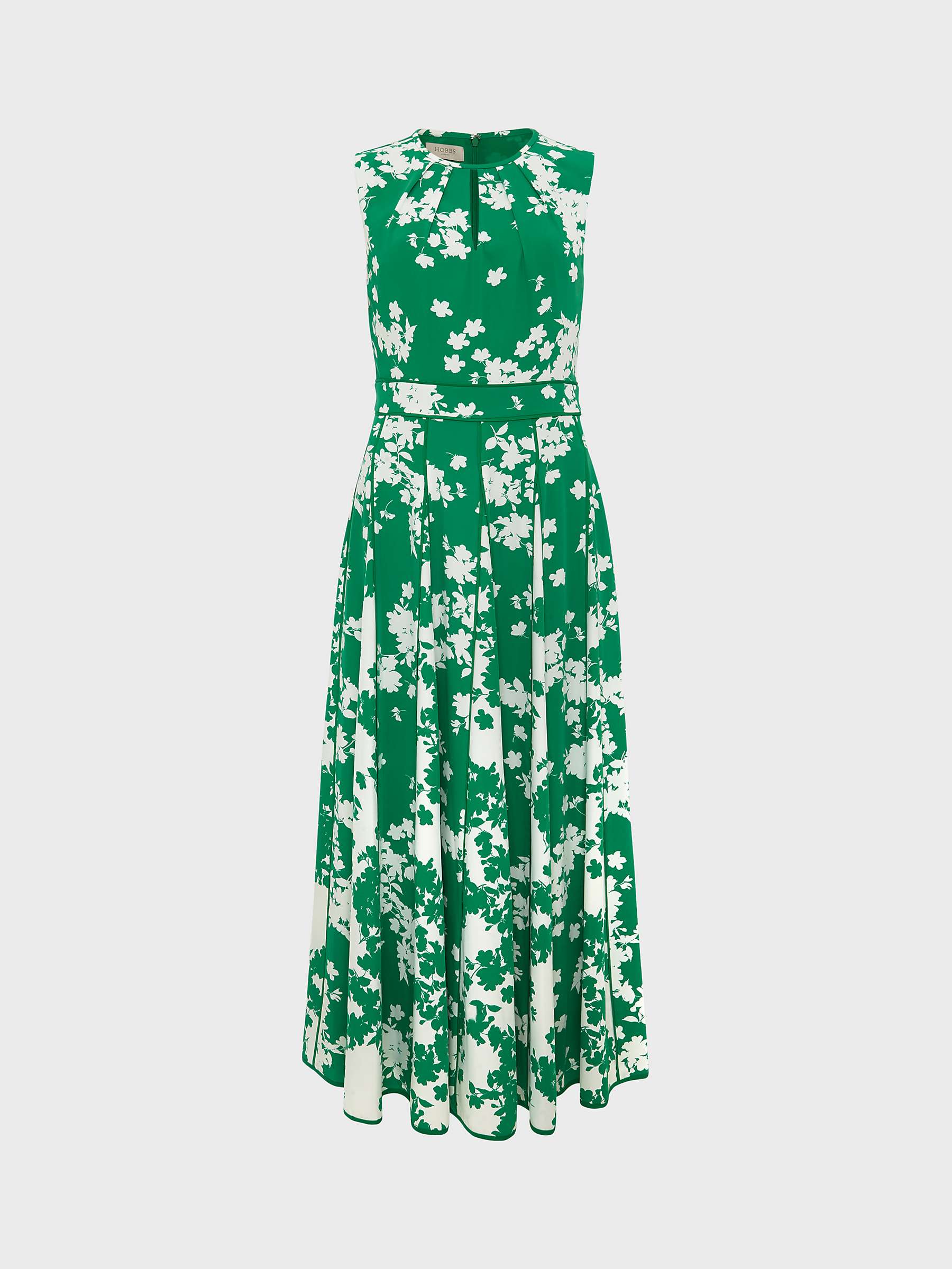 Buy Hobbs Angelica Floral Midi Dress, Green Ivory Online at johnlewis.com
