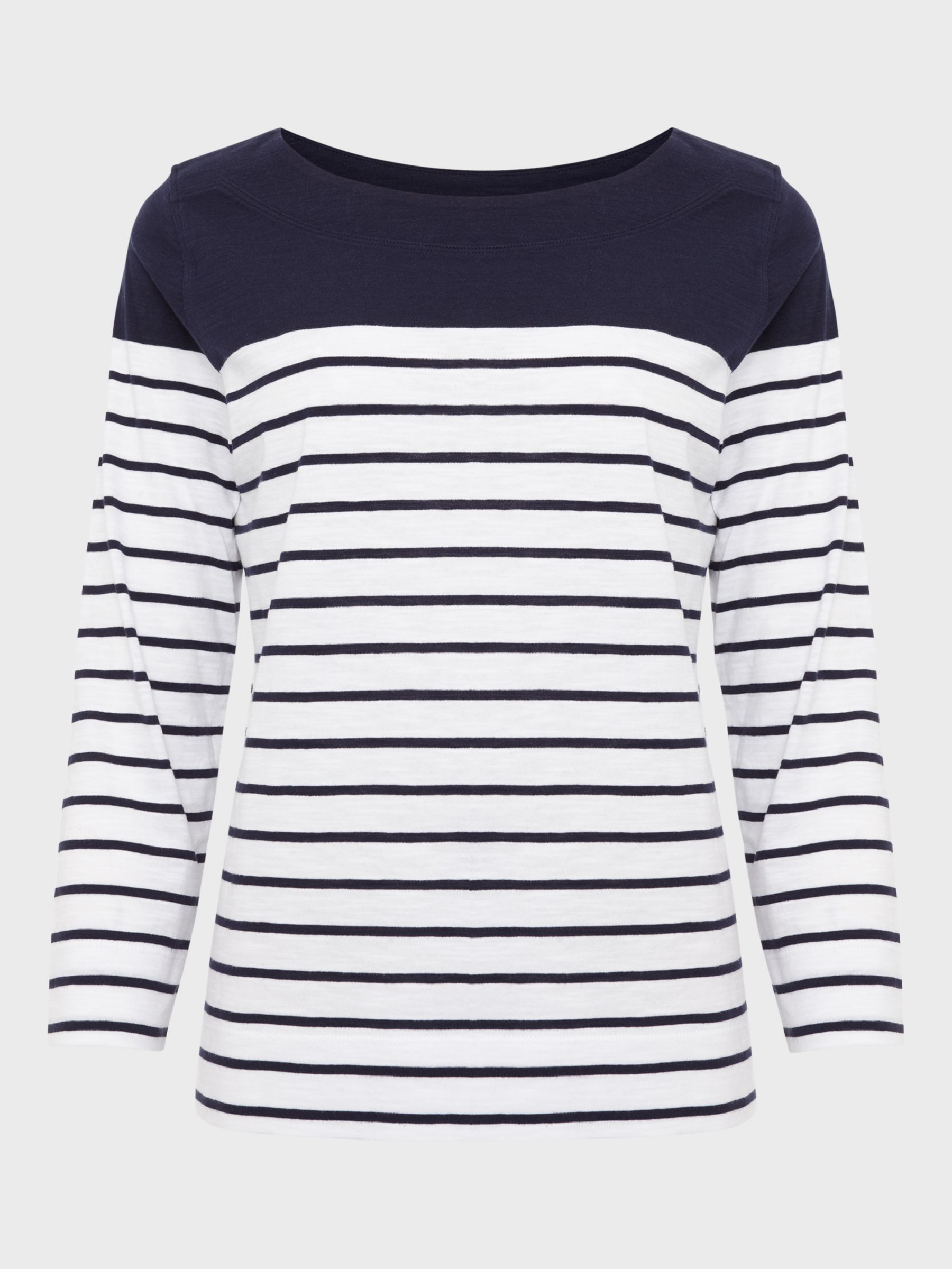Buy Hobbs Avia Striped T-Shirt, White/Navy Online at johnlewis.com