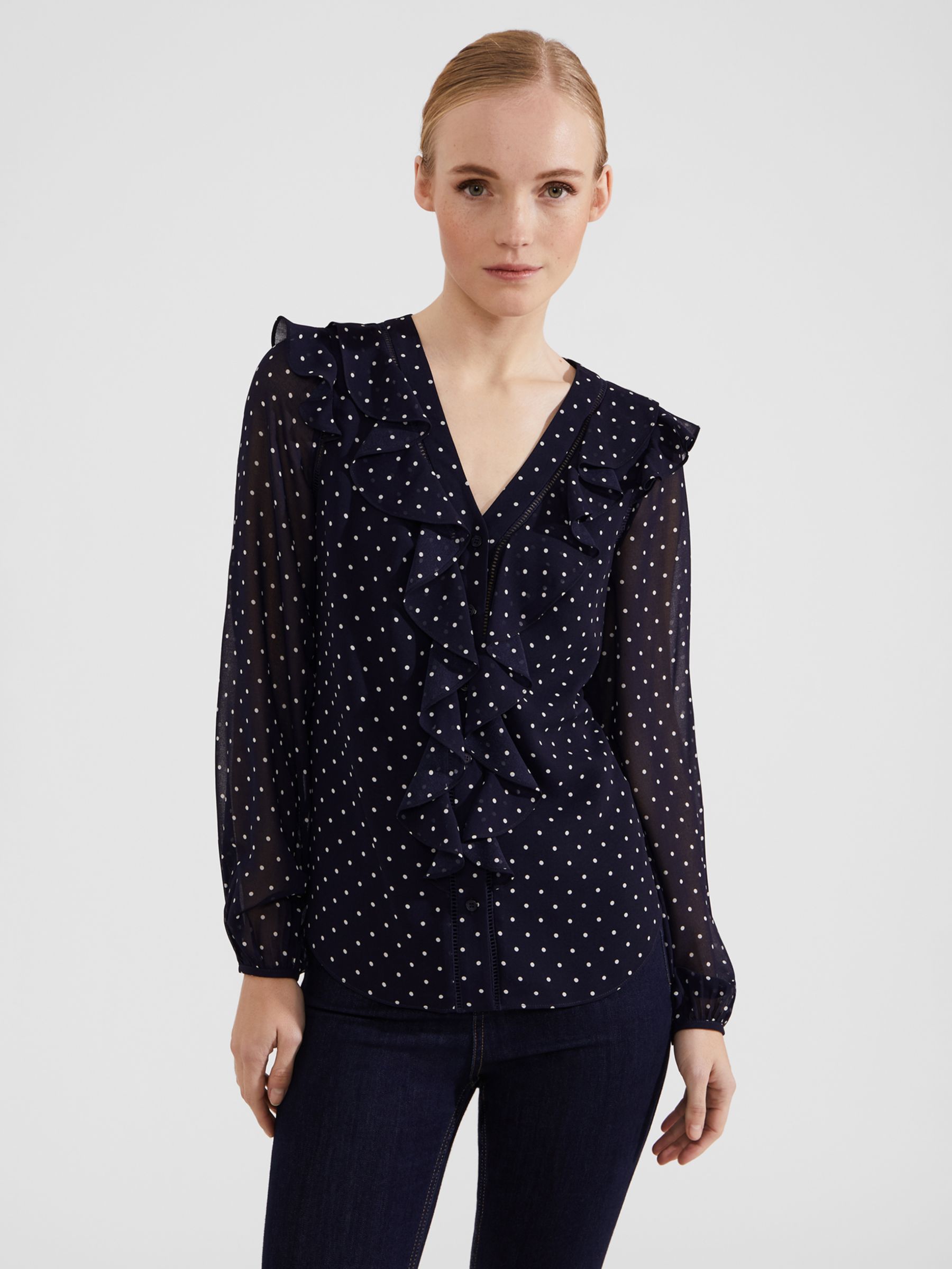 Long Sleeve Tunic Top Women, Women's Polka Dot Blouses