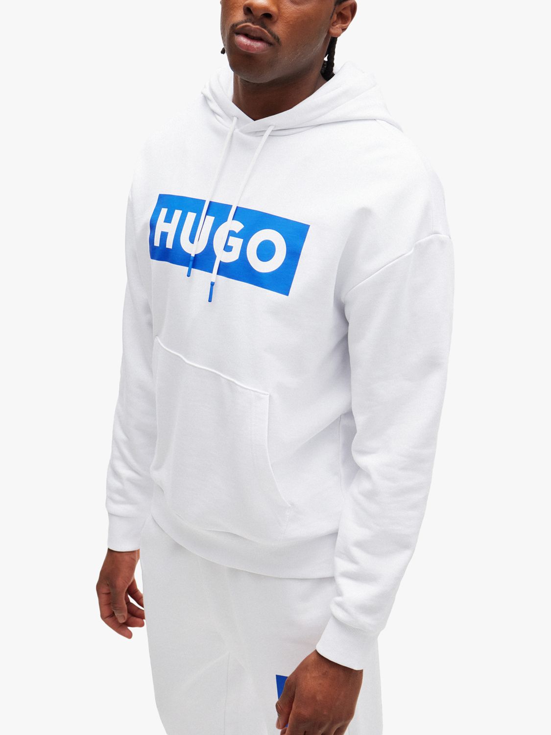 HUGO Nalves 100 Hoodie, White/Blue, XL