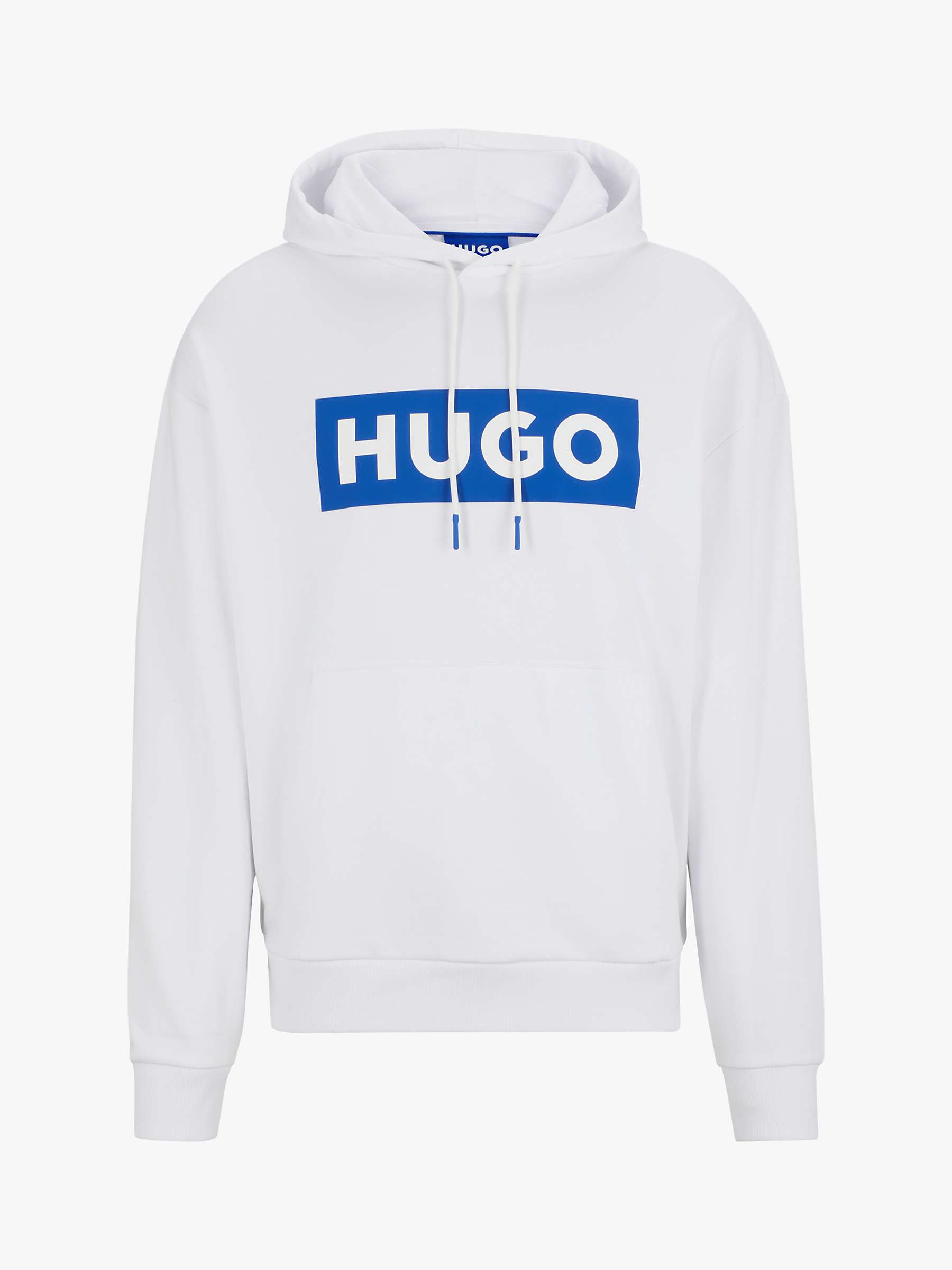 Buy HUGO Nalves 100 Hoodie, White/Blue Online at johnlewis.com