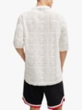 HUGO Camp Collar Knitted Shirt, Open White