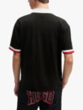 HUGO Dillet Varsity Short Sleeve Polo Shirt, Black