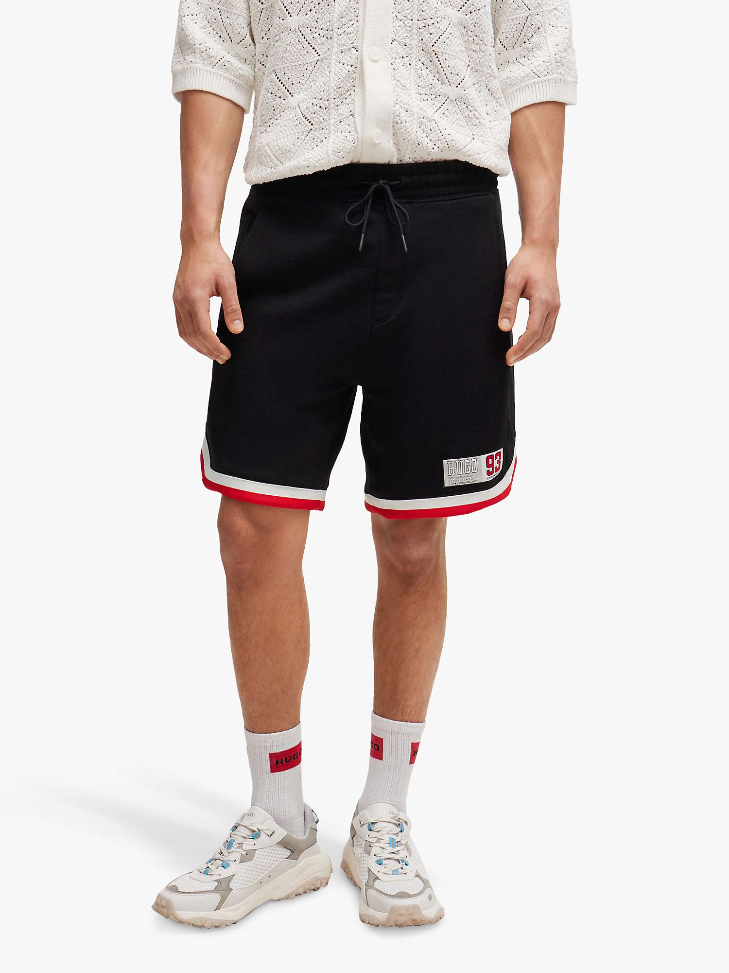 Buy HUGO Danopy Relaxed Fit French Terry Shorts, Black Online at johnlewis.com