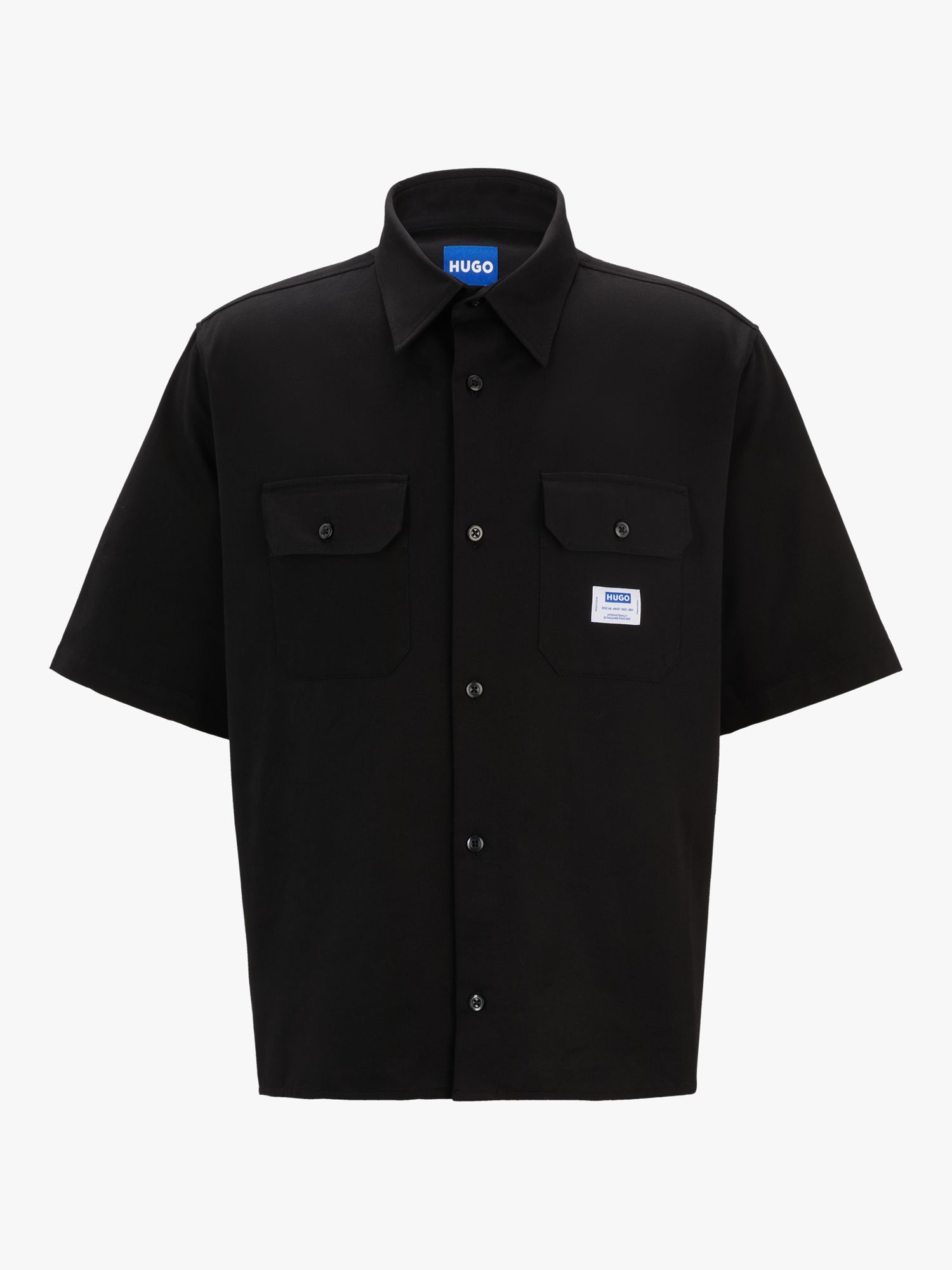 HUGO Ekyno Kent Collar Shirt, Black, L