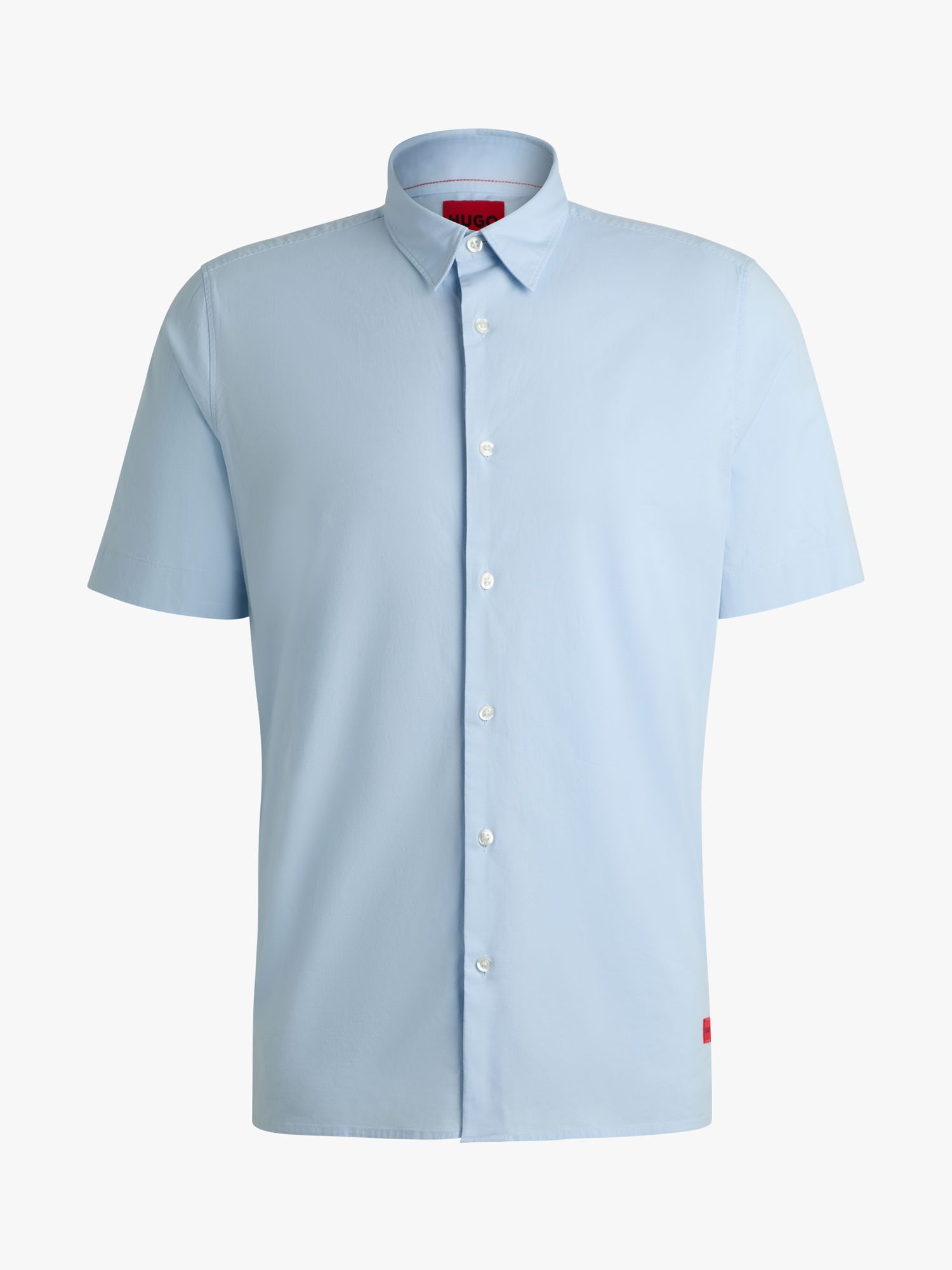 HUGO Ebor Short Sleeve Shirt, Pastel Blue, M