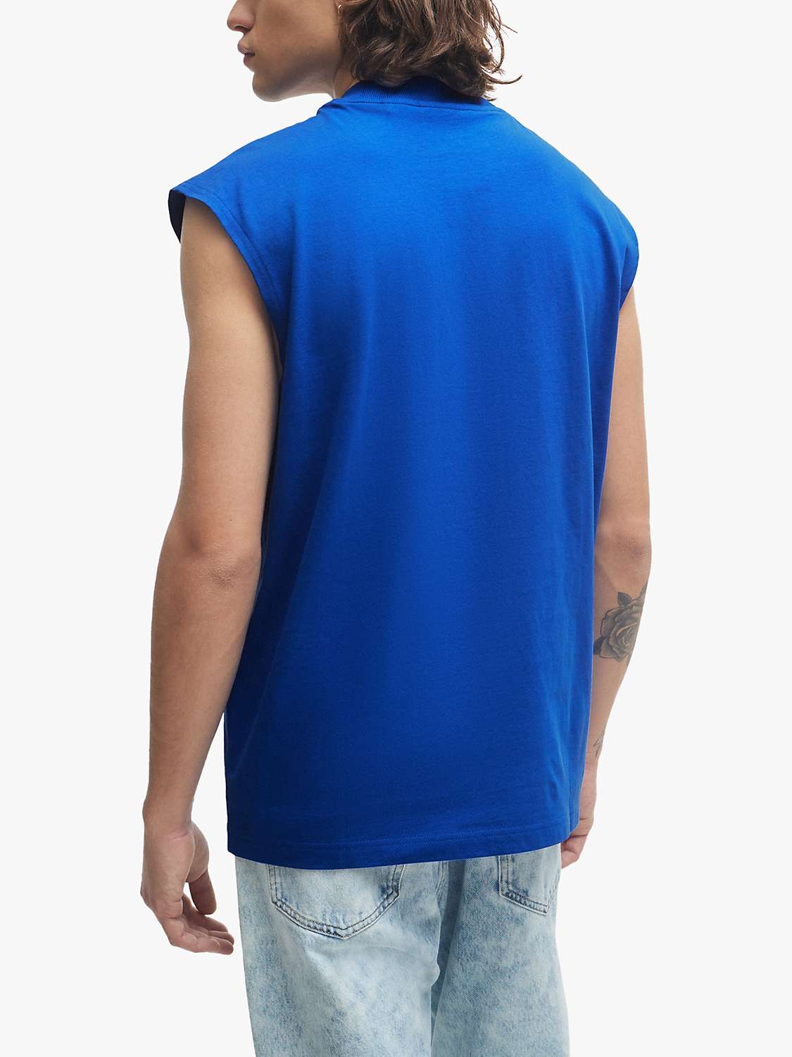Buy HUGO Navertz 493 Short Sleeve T-Shirt, Open Blue Online at johnlewis.com