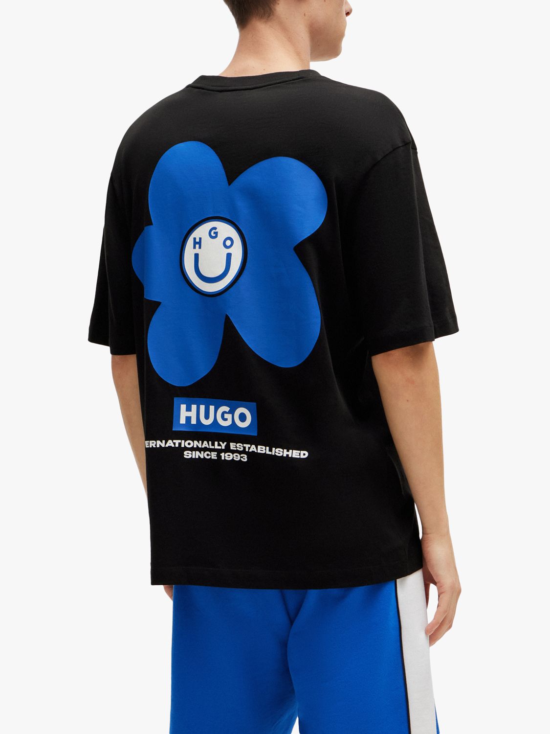Buy HUGO Noretto Cotton T-Shirt, Black Online at johnlewis.com
